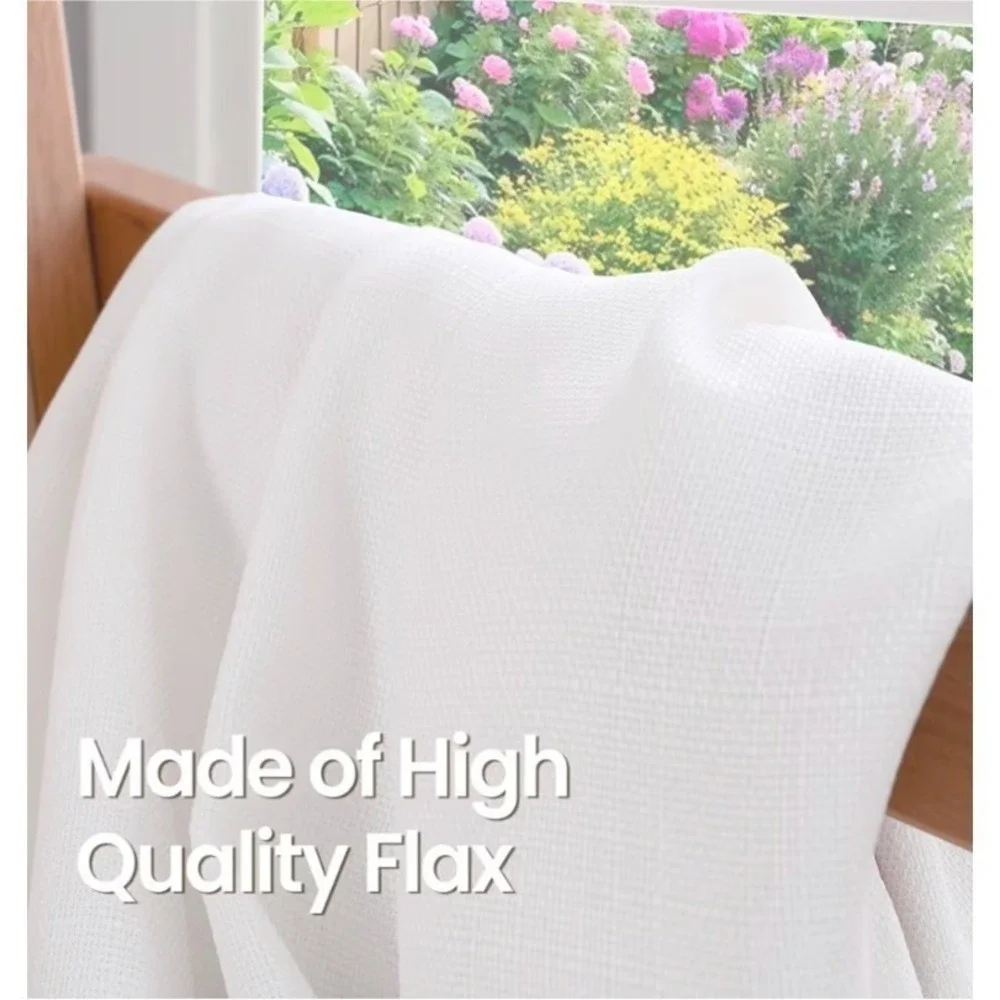 BGment‎ White Linen Curtains 52w x 120